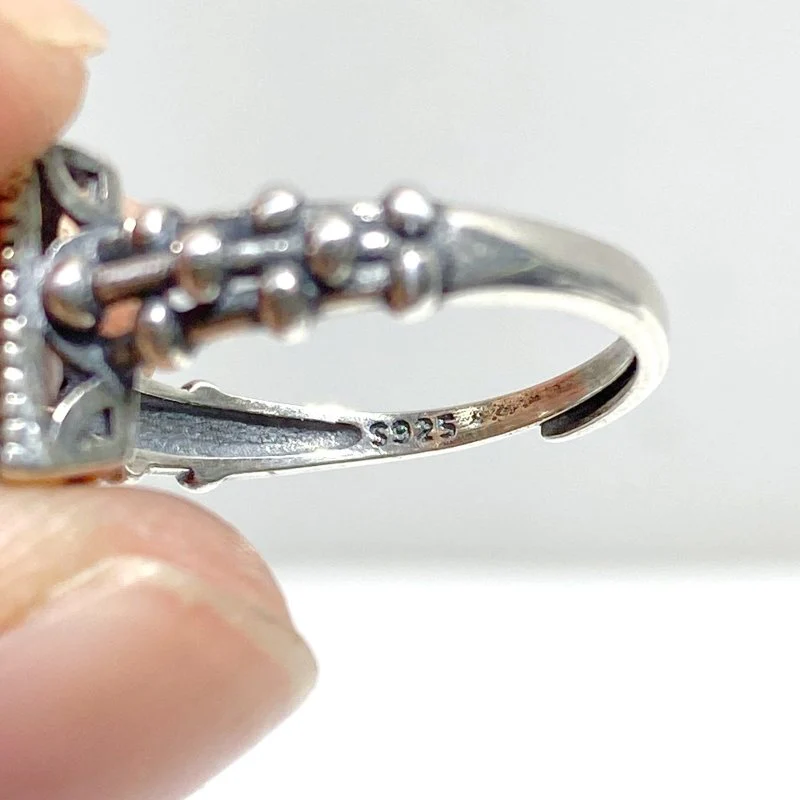 6 Pieces Citrine Sugar Cube 925 Silver Ring Different Styles - Image 6