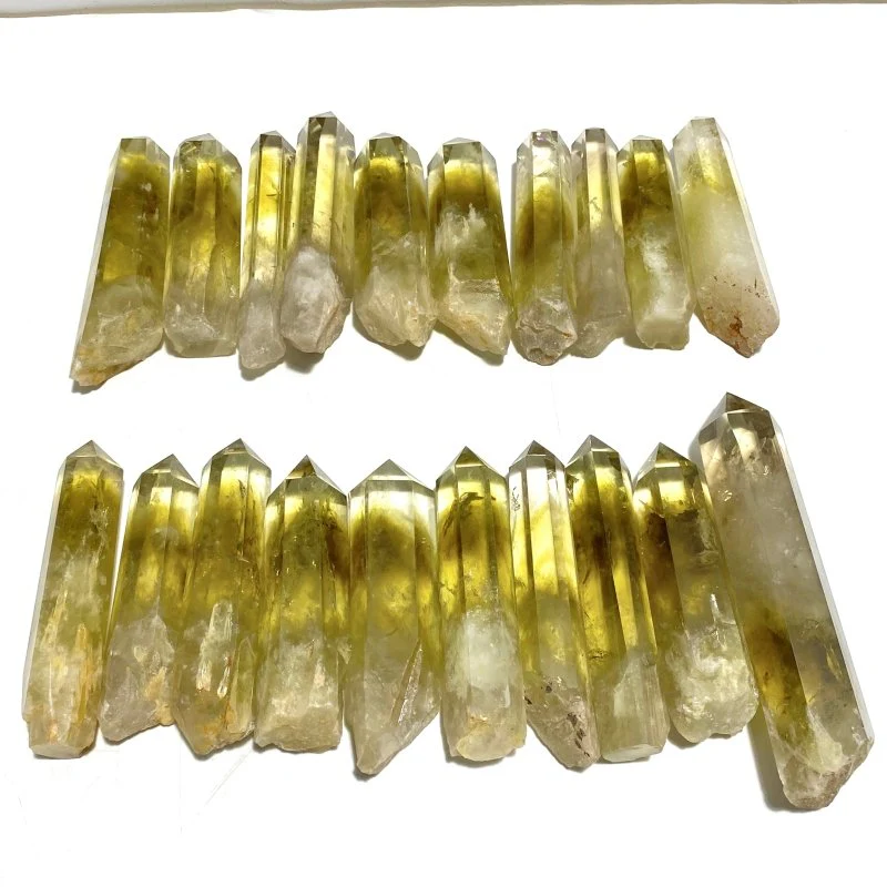 20 Pieces Citrine Tower Points Raw Bottom