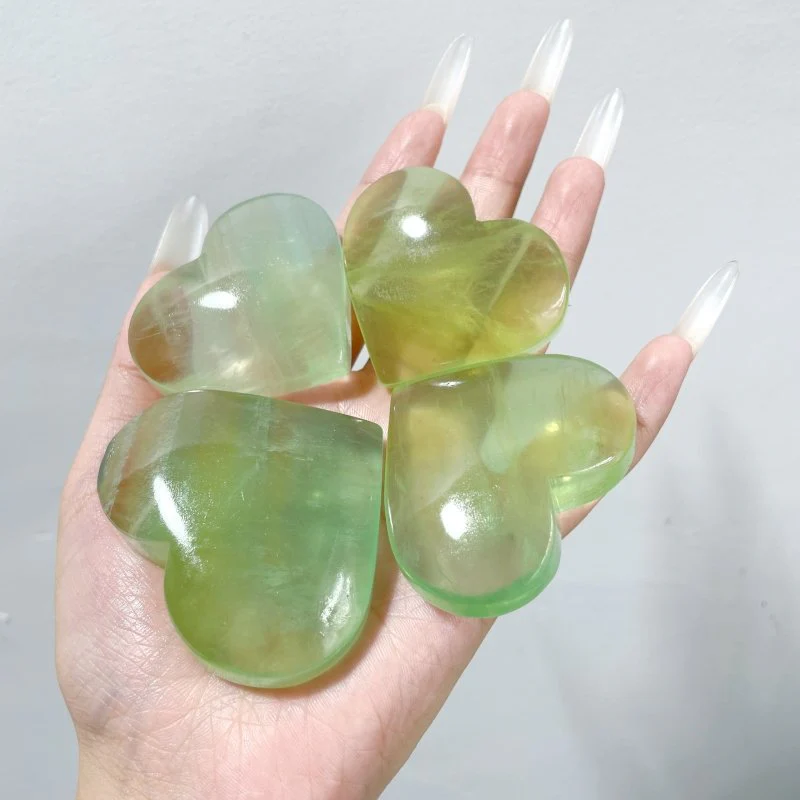 Clear Green Fluorite Heart Wholesale - Image 2