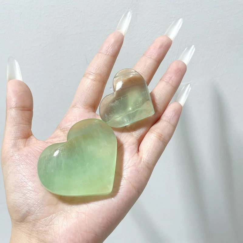 Clear Green Fluorite Heart Wholesale - Image 6