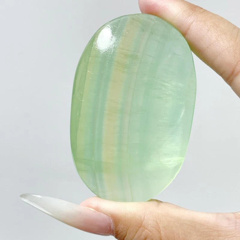 Clear Green Fluorite Palm Wholesale - Image 2