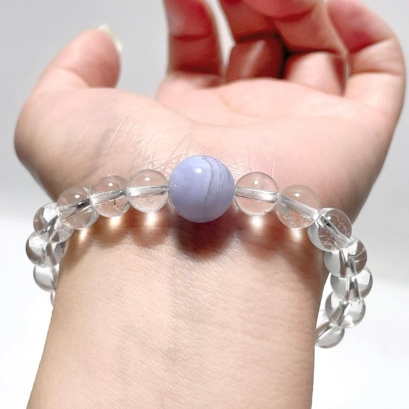 Clear Quartz Mixed Blue Lace Agate Bracelet Wholesale - Image 2