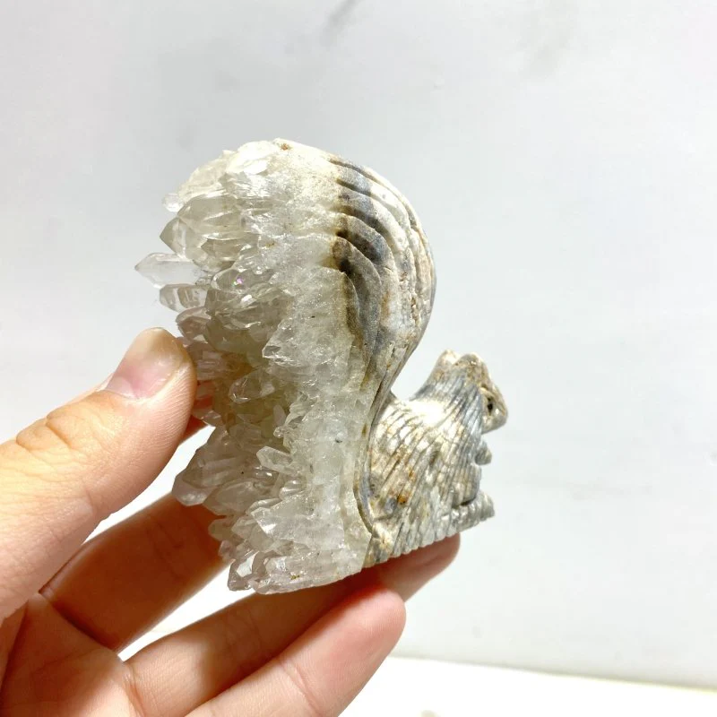 11 Pieces Cute Clear Quartz Cluster Animal Carving - Image 3