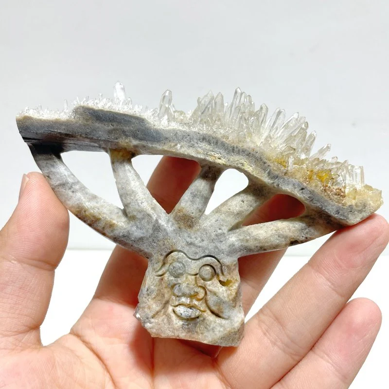 7 Pieces Clear Quartz Cluster Dendroid Guard Carving - Image 4