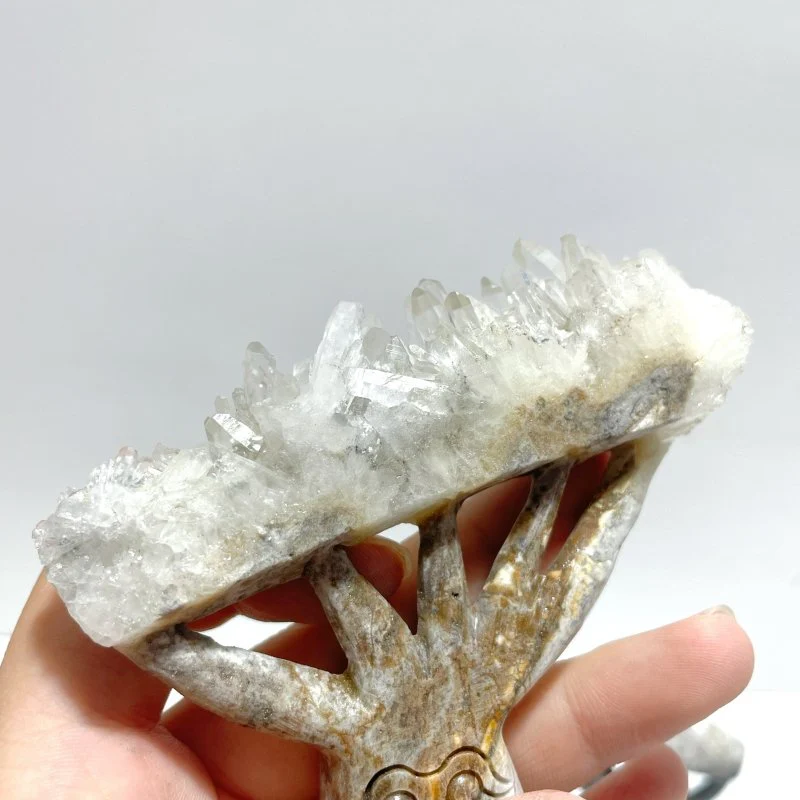 7 Pieces Clear Quartz Cluster Dendroid Guard Carving - Image 5