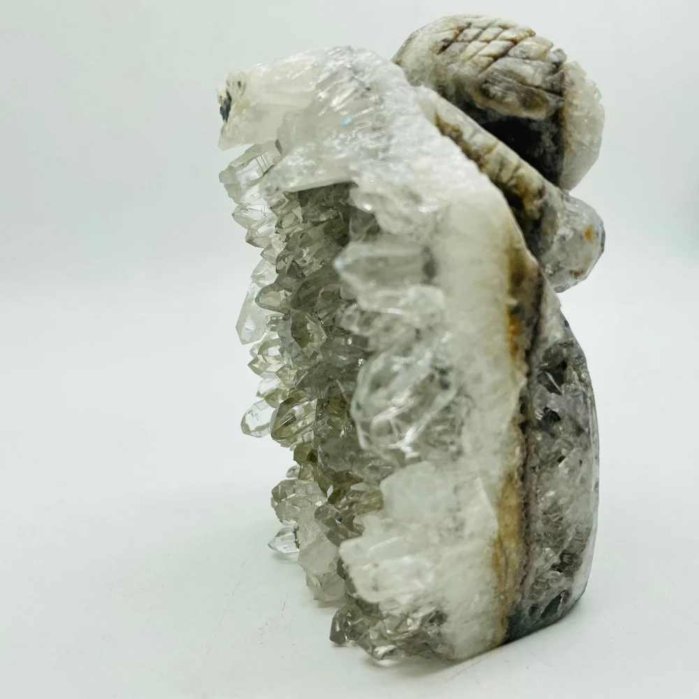 Clear Quartz Cluster Snake Skull Carving - Image 2