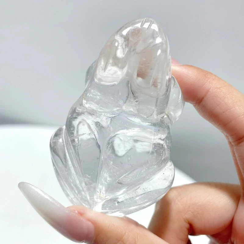 14 Pieces Clear Quartz Frog Carving - Image 2