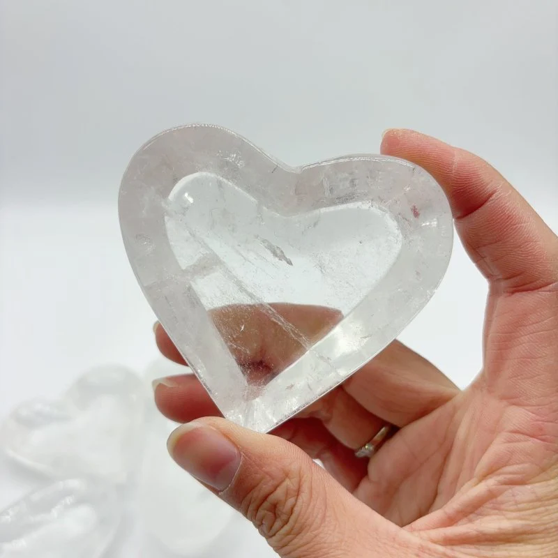 Clear Quartz Heart Shape Shallow Bowl Wholesale - Image 3