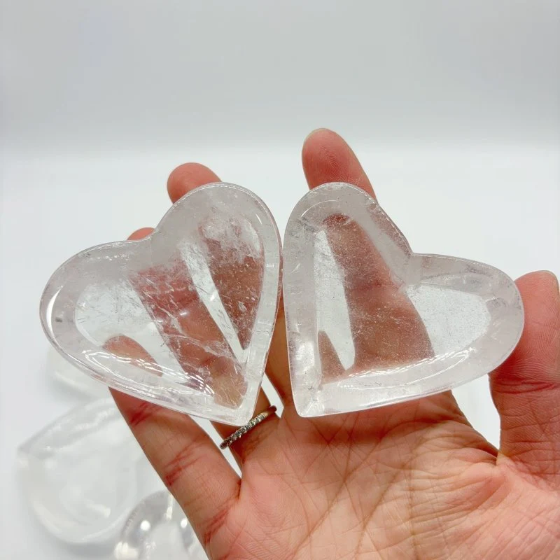 Clear Quartz Heart Shape Shallow Bowl Wholesale - Image 4