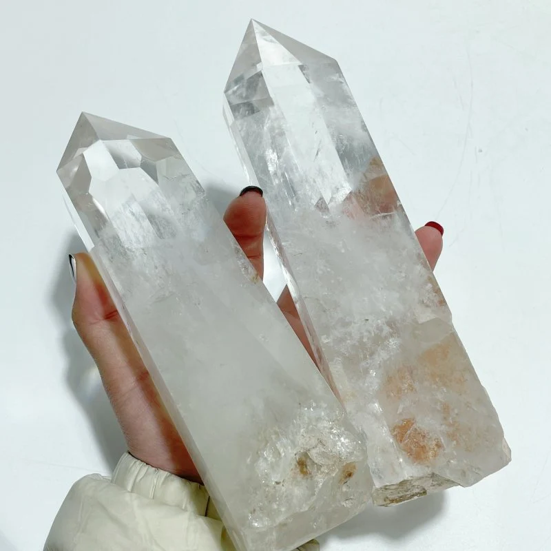 6 Pieces Clear Quartz Large Fat Points Raw Bottom - Image 7