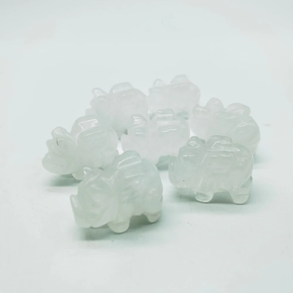 Mini Flying Pig Carving Animal Clear Quartz&Moss Agate Wholesale - Image 4