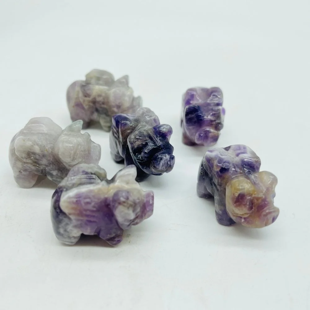 Mini Flying Pig Carving Animal Clear Quartz&Moss Agate Wholesale - Image 5