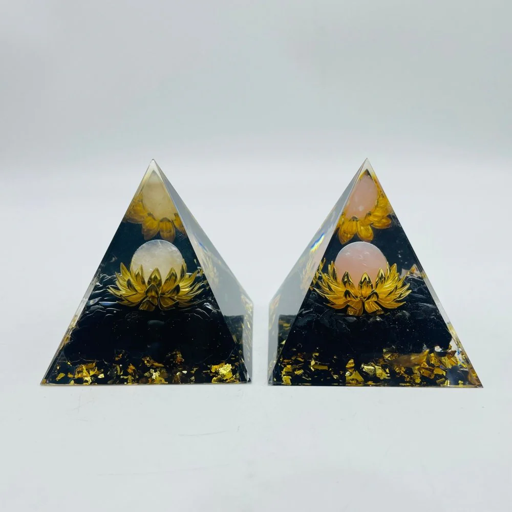 Clear Quartz Obsidian Orgone Pyramid Wholesale - Image 2