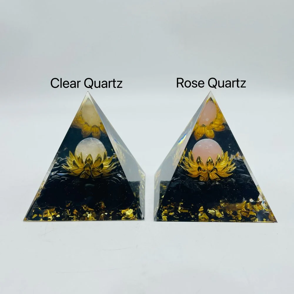Clear Quartz Obsidian Orgone Pyramid Wholesale - Image 3