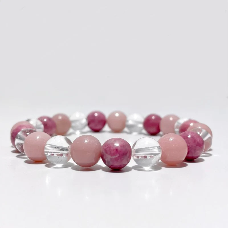 Clear Quartz Pink Opal Rhodonite Bracelet Wholesale - Image 2