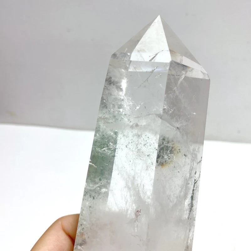 2 Pieces Clear Quartz Point Raw Bottom With Stand #1 - Image 5