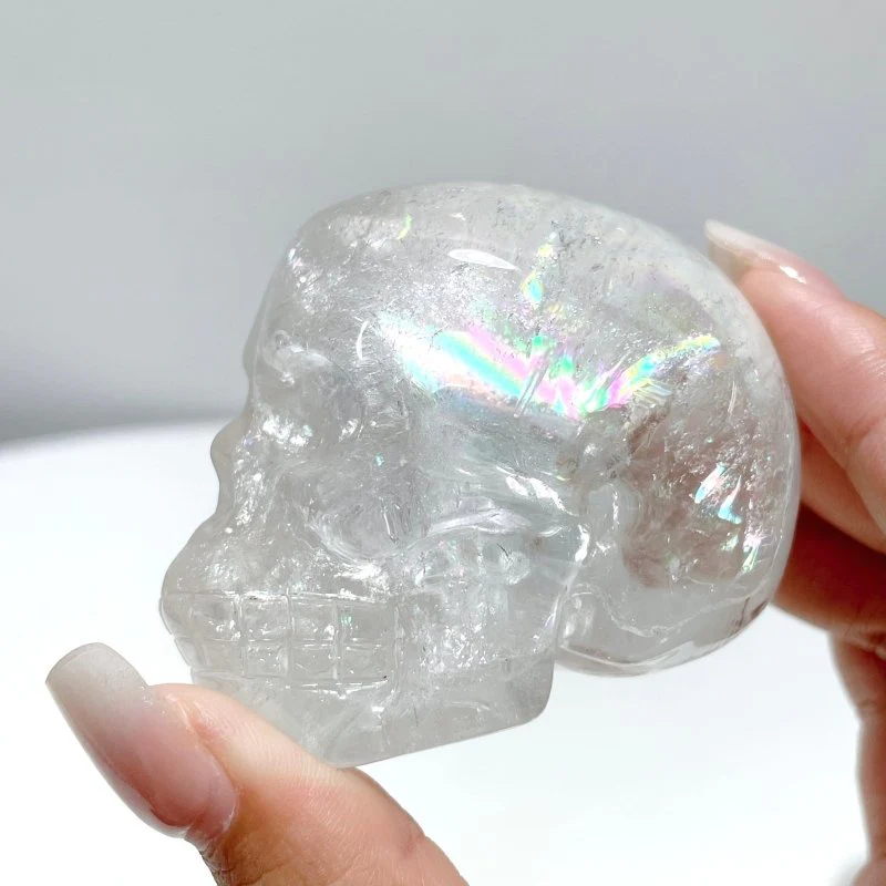 7 Pieces Clear Quartz Skull Carving Closeout