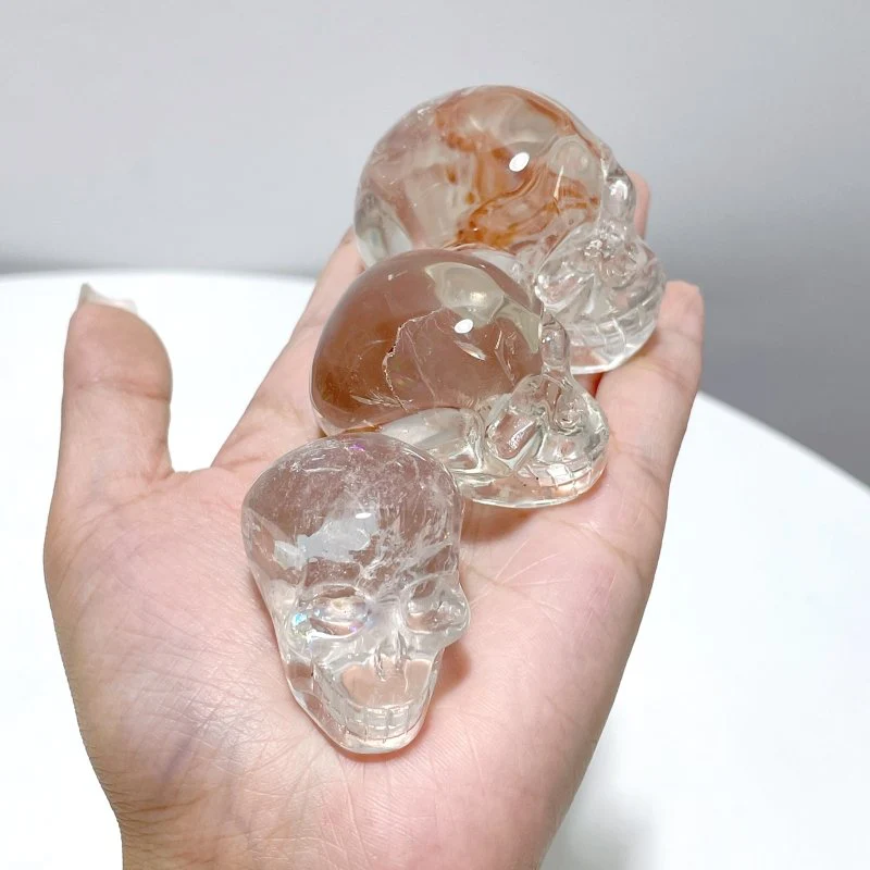 7 Pieces Clear Quartz Skull Carving Closeout - Image 2