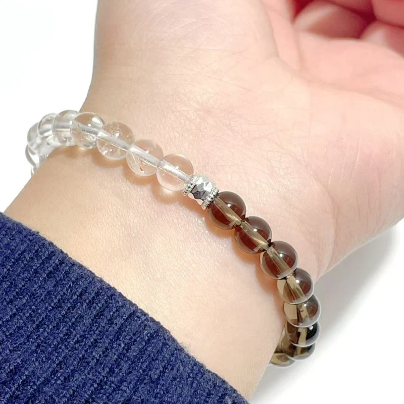 6MM Clear Quartz Smoky Quartz DIY Bracelet Wholesale Original Design - Image 2