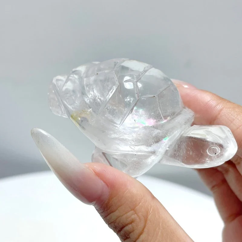 9 Pieces Clear Quartz Turtle Carving