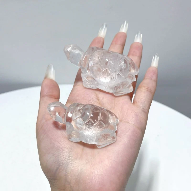 9 Pieces Clear Quartz Turtle Carving - Image 3