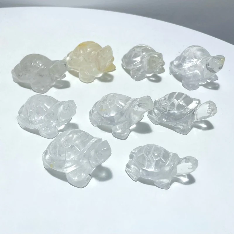 9 Pieces Clear Quartz Turtle Carving - Image 6