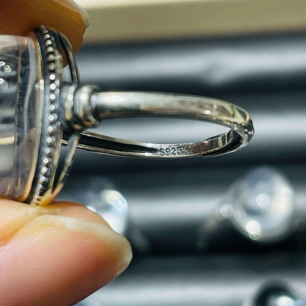 30 Pieces S925 High Grade Blue Angel Feather Quartz Ring - Image 6