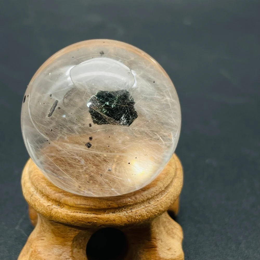 Unique Clear Quartz With Mica And Rutile Sphere - Image 2