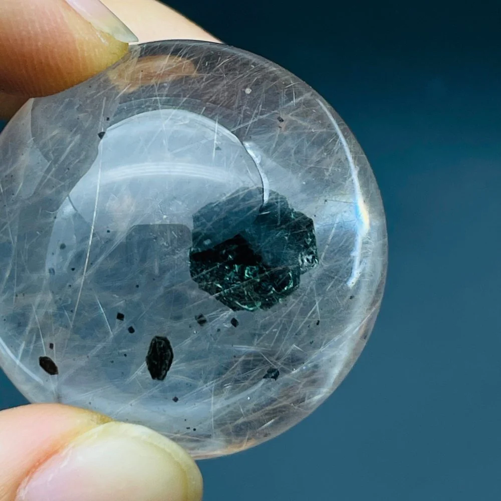 Unique Clear Quartz With Mica And Rutile Sphere - Image 4