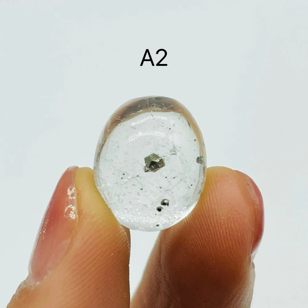 Clear Quartz With Pyrite Cabochon Stone Oval Gemstone For Jewelry Making DIY - Image 4