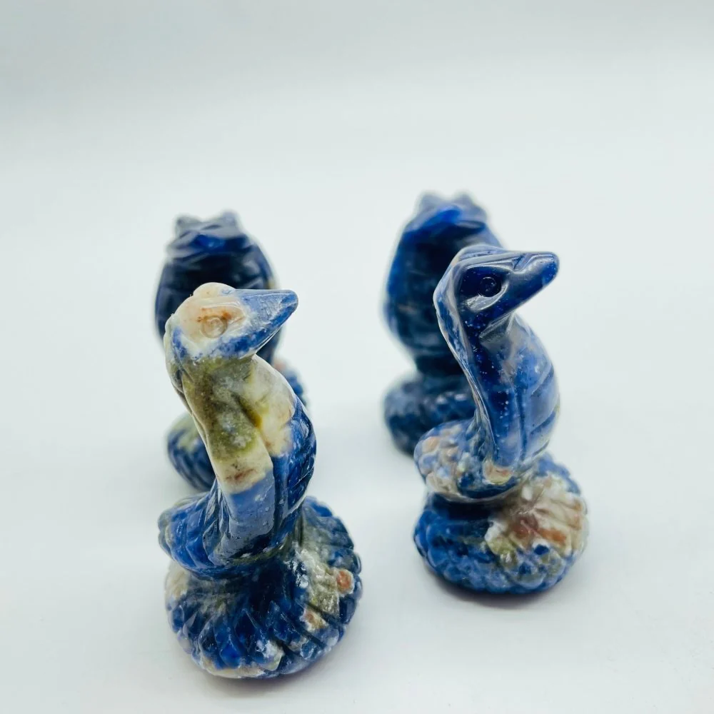 5 Types Cobra Snake Sodalite & Zebra Tiger Eye Stone Carving Wholesale - Image 3