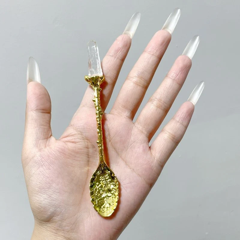 3 Colors Coffee Spoon With Brazil Clear Quartz Points Wholesale - Image 4