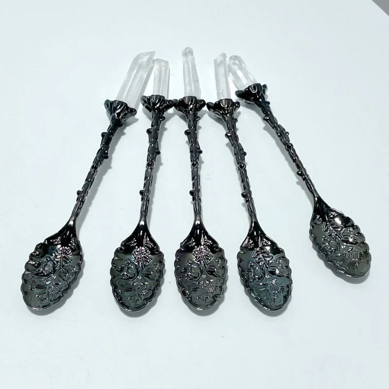 3 Colors Coffee Spoon With Brazil Clear Quartz Points Wholesale - Image 6
