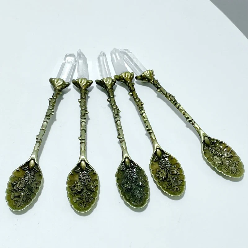 3 Colors Coffee Spoon With Brazil Clear Quartz Points Wholesale - Image 7