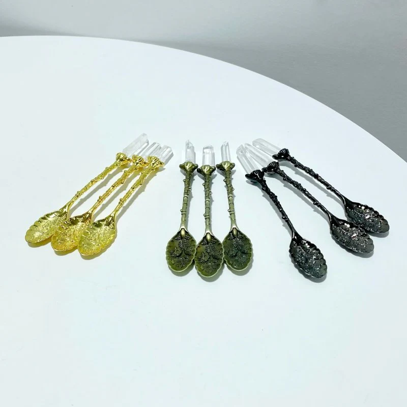3 Colors Coffee Spoon With Brazil Clear Quartz Points Wholesale - Image 9