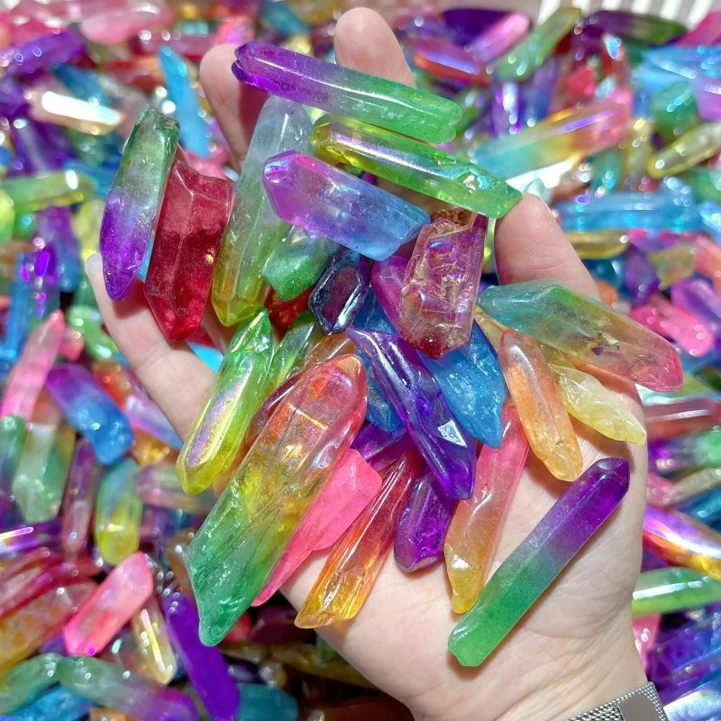 Colorful Aura Clear Quartz Points Wholesale - Image 2