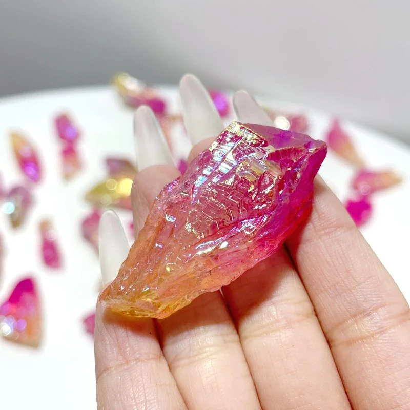Colorful Aura Raw Green Amethyst Stone Wholesale - Image 2