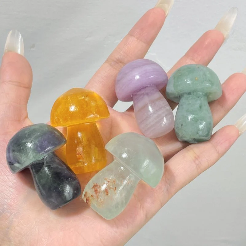 Colorful Fluorite Mushroom Carving Wholesale - Image 3