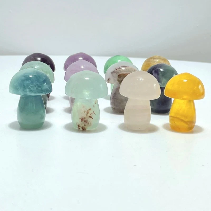 Colorful Fluorite Mushroom Carving Wholesale - Image 4