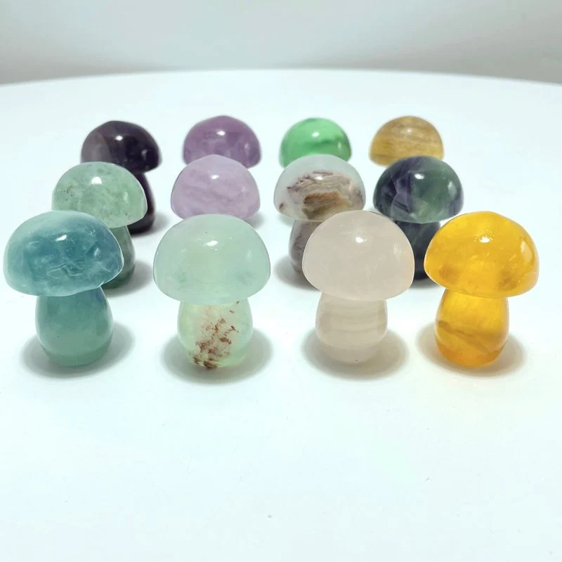 Colorful Fluorite Mushroom Carving Wholesale - Image 6