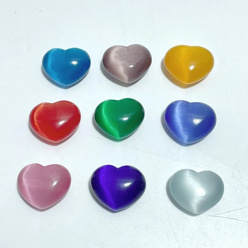 Colorful Glass Cat Eye Heart Wholesale