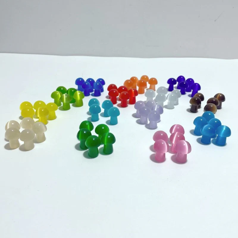 Colorful Glass Cat Eye Mushrooms Wholesale (man made)