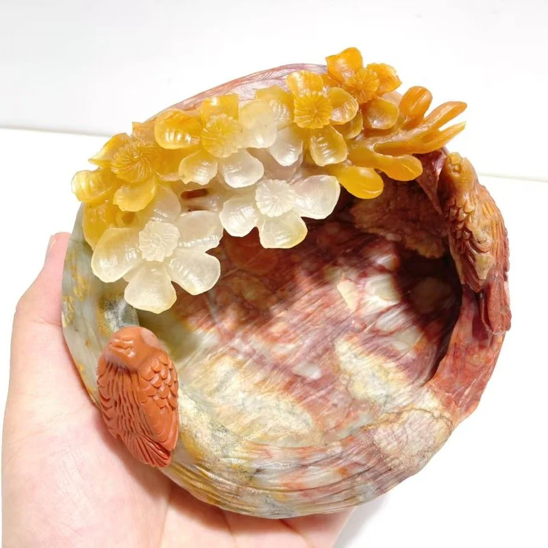 Colorful Jasper Bowl Hand Carving Home Decor Wholesale - Image 5