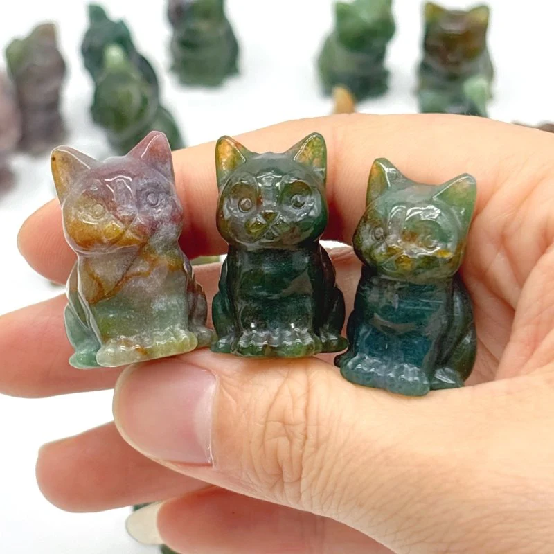 Colorful Moss Agate Mini Cat Wholesale - Image 4