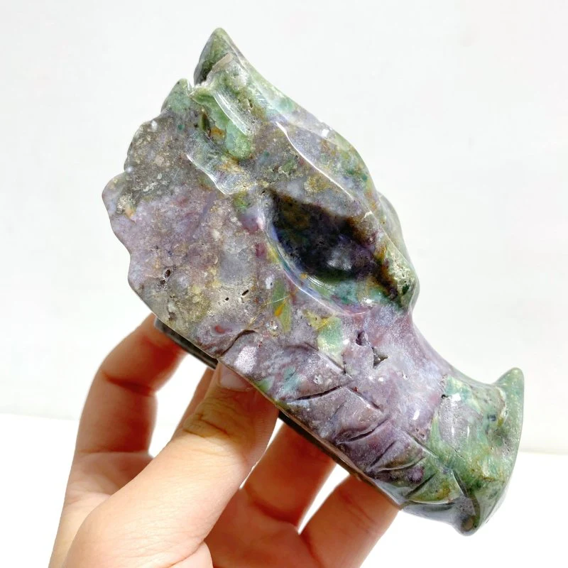 5 Pieces Ocean Jasper Dragon Head Carving - Image 6