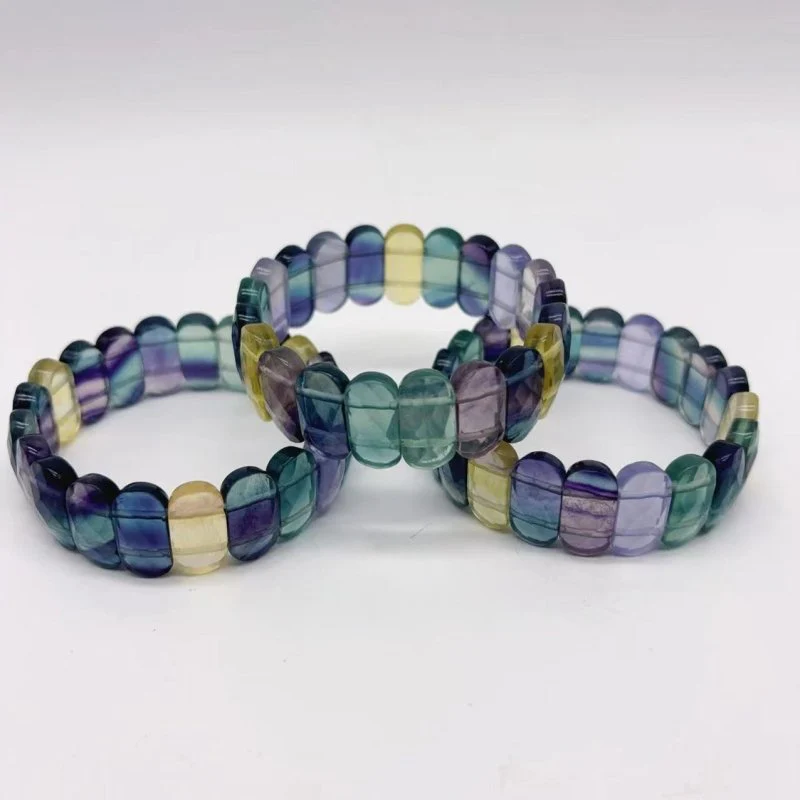 Colorful Rainbow Fluorite Elastic Bracelet Wholesale - Image 2