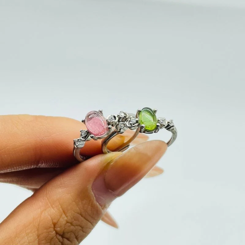 50 Pieces Colorful Tourmaline Different Styles Sterling Silver Ring - Image 6