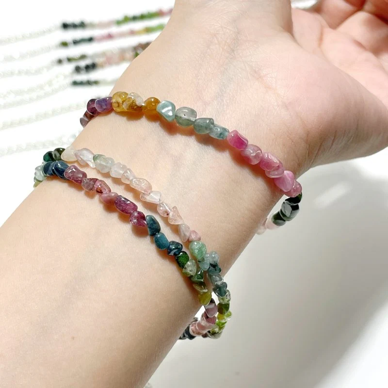 Colorful Tourmaline Gravel Chips 0.1-0.2in(3-5mm) Bracelet Wholesale - Image 2