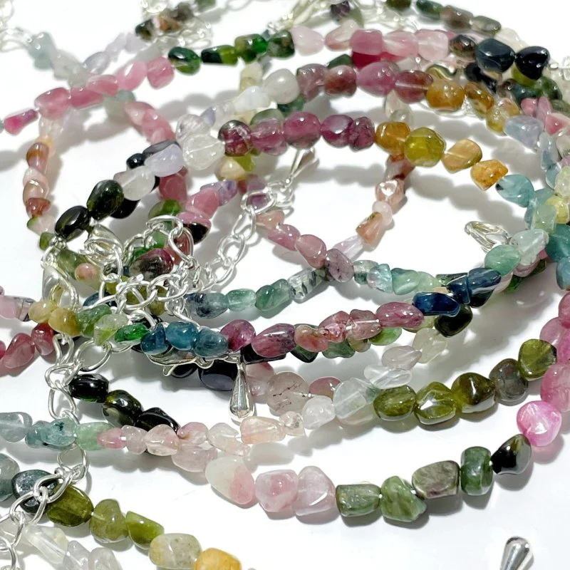 Colorful Tourmaline Gravel Chips 0.1-0.2in(3-5mm) Bracelet Wholesale - Image 3