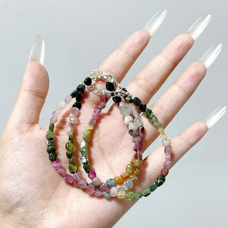 Colorful Tourmaline Gravel Chips 0.1-0.2in(3-5mm) Bracelet Wholesale - Image 4